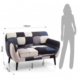 CANAPEA 2 LOCURI, ELEGANTA ,GIALOS , COD 3365, STIL MODERN, REALIZATA DIN LEMN SI STOFA - Img 5