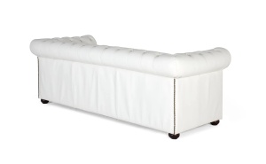 CANAPEA 3 LOCURI CHESTER BAMBOO 200CM, REALIZATA DIN PIELE NATURALA, CULOARE ALBA, GINER Y COLOMER - Img 3