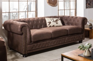 CANAPEA 3 LOCURI, CHESTERFIELD II 210CM, CULOARE MARO, DESIGN VINTAGE, ARTIM GROUP SELECTION - Img 8