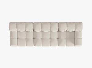 CANAPEA BELLIS, CU 3 LOCURI, BEJ DESCHIS, CU TAPITERIE DIN TEXTIL 3D SONIC, MICADONI - Img 3
