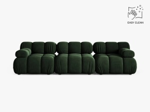CANAPEA BELLIS, CU 3 LOCURI, VERDE SMARALD, CU TAPITERIE DIN CATIFEA VENUS, MICADONI