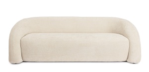 CANAPEA CLEMENCE SHELL BEJ, CONFECTIONATA DIN SPUMA POLIURETANICA, METAL SI TEXTIL, STIL MODERN - Img 2