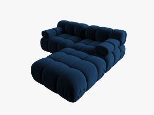 CANAPEA/COLTAR MODULAR BELLIS, 3 LOCURI, 188 CM, ALBASTRU 81, TAPITERIE DIN CATIFEA, DESIGN DEOSEBIT - Img 4