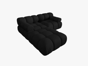 CANAPEA/COLTAR MODULAR BELLIS, 3 LOCURI, 188 CM, NEGRU 19, TAPITERIE DIN CATIFEA 3D, DESIGN DEOSEBIT - Img 5