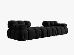 CANAPEA/COLTAR MODULAR BELLIS, 3 LOCURI, 188 CM, NEGRU, TAPITERIE DIN CATIFEA, DESIGN DEOSEBIT (Copy 2) - Img 3