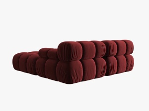 CANAPEA/COLTAR MODULAR BELLIS, 3 LOCURI, 188 CM, ROSU INCHIS 59, TAPITERIE DIN CATIFEA, DESIGN DEOSEBIT - Img 6