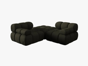 CANAPEA/COLTAR MODULAR BELLIS, 3 LOCURI, 188 CM, VERDE 77, TAPITERIE DIN CATIFEA 3D, DESIGN DEOSEBIT - Img 2