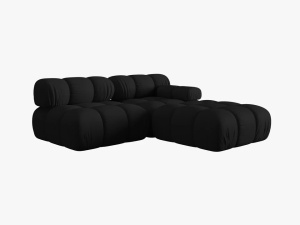 CANAPEA/COLTAR MODULAR BELLIS DREAPTA, 3 LOCURI, 282 CM, NEGRU 19, TAPITERIE DIN CATIFEA 3D, DESIGN DEOSEBIT - Img 5