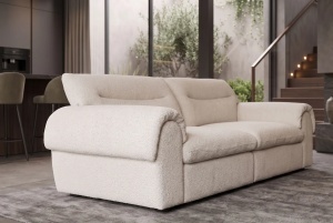 CANAPEA CONFORTABILA SIXTH SENSE 210CM, REALIZATA DIN LEMN SI MATERIAL TEXTIL BOUCLE, CULOARE BEJ, INVICTA INTERIOR - Img 7