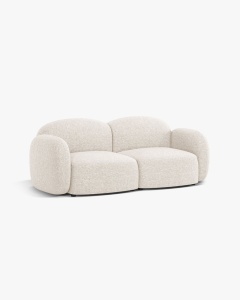 CANAPEA CU 2 LOCURI BLAIR, 194X 95, BEJ DESCHIS, CU TAPITERIE DIN TEXTIL CHENILLE EDEN, MICADONI - Img 3