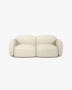 CANAPEA CU 2 LOCURI BLAIR, 194X 95, BEJ DESCHIS, CU TAPITERIE DIN TEXTIL STRUCTURAT BALTIMORE, MICADONI - Img 3