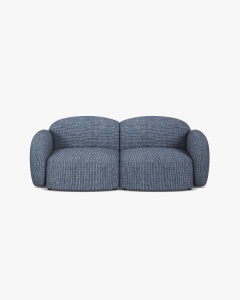 CANAPEA CU 2 LOCURI BLAIR, 194X 95, MELANJ ALBASTRU, CU TAPITERIE DIN TEXTIL STRUCTURAT BALTIMORE, MICADONI
