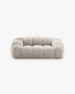 CANAPEA CU 2 LOCURI DIANA, BEJ, 114X214 CM, TAPITAT CU TAPITERIE DIN TEXTIL CATIFEA SALVADOR, MICADONI