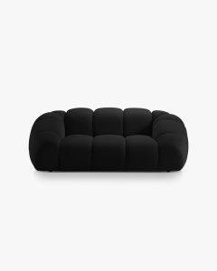 CANAPEA CU 2 LOCURI DIANA, NEGRU, 114X214 CM, TAPITAT CU TAPITERIE DIN TEXTIL 3D SONIC MICADONI - Img 2