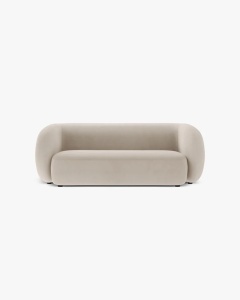 CANAPEA CU 2 LOCURI KATE, BEJ, 183X99 CM, TAPITAT CU TAPITERIE DIN TEXTIL CATIFEA SALVADOR, MICADONI
