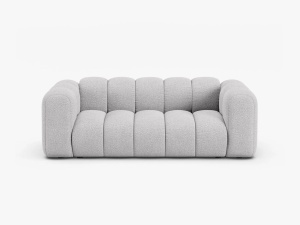 CANAPEA CU 2 LOCURI LUPIN 198, GRI DESCHIS, CU TAPITERIE DIN TEXTIL BOUCE BALOO, MICADONI