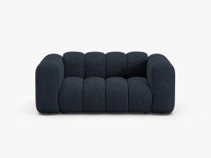 CANAPEA CU 2 LOCURI LUPIN, ALBASTRU MARIN, CU TAPITERIE DIN TEXTIL CHENILLE EDEN, MICADONI