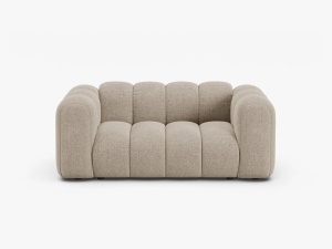 CANAPEA CU 2 LOCURI LUPIN, BEJ INCHIS, CU TAPITERIE DIN TEXTIL CHENILLE EDEN, MICADONI