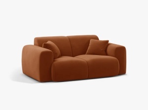 CANAPEA CU 2 LOCURI, MOLINO, 170 CM, CARAMIZIU, CU TAPITERIE DIN TEXTIL CATIFEA VELVET CASINO, MICADONI - Img 2