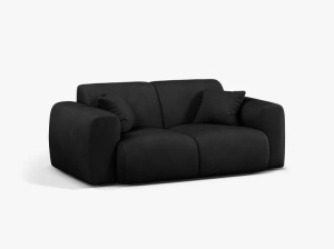 CANAPEA CU 2 LOCURI, MOLINO, 170 CM, NEGRU, CU TAPITERIE DIN TEXTIL CHENILLE REBEL, MICADONI - Img 2