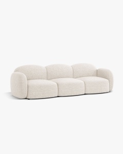 CANAPEA CU 3 LOCURI BLAIR, 274X 95, BEJ DESCHIS, CU TAPITERIE DIN TEXTIL CHENILLE EDEN, MICADONI - Img 2