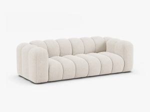 CANAPEA CU 3 LOCURI LUPIN 228, BEJ DESCHIS, CU TAPITERIE DIN TEXTIL CHENILLE EDEN, MICADONI - Img 2