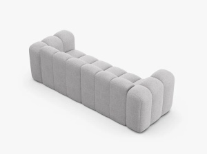 CANAPEA CU 3 LOCURI LUPIN 228, GRI DESCHIS, CU TAPITERIE DIN TEXTIL BOUCLE BALOO, MICADONI - Img 3