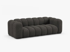 CANAPEA CU 3 LOCURI LUPIN 228, GRI INCHIS, CU TAPITERIE DIN TEXTIL CHENILLE EDEN, MICADONI - Img 2