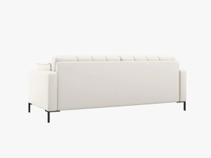 CANAPEA CU 3 LOCURI, MAMAIA, BEJ DESCHIS NEVE, CU TAPITERIE DIN TEXTIL FIN, MICADONI - Img 3
