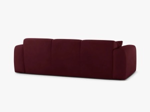 CANAPEA CU 3 LOCURI, MOLINO, 235 CM, BORDO, CU TAPITERIE DIN TEXTIL CHENILLE REBEL, MICADONI - Img 3