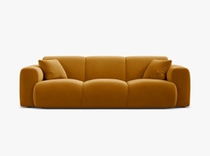 CANAPEA CU 3 LOCURI, MOLINO, 235 CM, GALBEN, CU TAPITERIE DIN TEXTIL CATIFEA VELVET CASINO, MICADONI