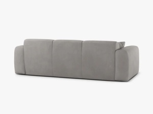 CANAPEA CU 3 LOCURI, MOLINO, 235 CM, GRI DESCHIS, CU TAPITERIE DIN TEXTIL CHENILLE REBEL, MICADONI - Img 3