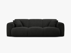 CANAPEA CU 3 LOCURI, MOLINO, 235 CM, NEGRU, CU TAPITERIE DIN TEXTIL BOUCLE BALOO, MICADONI