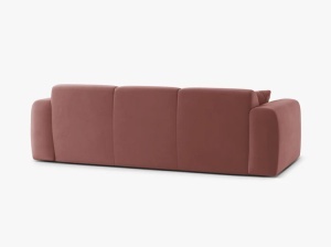 CANAPEA CU 3 LOCURI, MOLINO, 235 CM, ROZ FLAMINGO, CU TAPITERIE DIN TEXTIL CATIFEA VELVET CASINO, MICADONI - Img 3