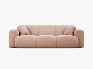 CANAPEA CU 3 LOCURI, MOLINO, 235 CM, ROZ PUDRA, CU TAPITERIE DIN TEXTIL BOUCLE BALOO, MICADONI