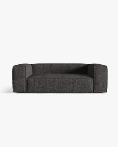 CANAPEA CU 3 LOCURI, NURIA GRI ANTRACIT, 210X110 CM, TAPITAT CU TAPITERIE DIN TEXTIL BOUCLE MONET MICADONI