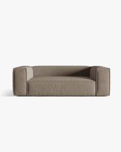 CANAPEA CU 3 LOCURI, NURIA GRI CALD, 210X110 CM, TAPITAT CU TAPITERIE DIN TEXTIL CATIFEA PARIS, MICADONI