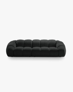 CANAPEA CU 4 LOCURI DIANA, GRI ANTRACIT, 294X114 CM, TAPITAT CU TAPITERIE DIN TEXTIL STRUCTURAT BUBBLE, MICADONI