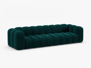 CANAPEA CU 4 LOCURI LUPIN 288, PETROL INTENS, CU TAPITERIE DIN CATIFEA VENUS, MICADONI - Img 2