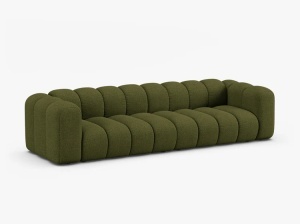 CANAPEA CU 4 LOCURI LUPIN 288, VERDE MASLINIU INCHIS, CU TAPITERIE DIN TEXTIL BOUCLE BALOO, MICADONI - Img 2