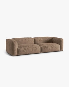 CANAPEA CU 4 LOCURI, MARTINA, BEJ INCHIS, 320 CM, CU TAPITERIE DIN TEXTIL CATIFEA VOGUE, MICADONI - Img 2