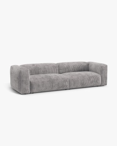 CANAPEA CU 4 LOCURI, MARTINA, GRI DESCHIS, 320 CM, CU TAPITERIE DIN TEXTIL CORDOI TILIA, MICADONI - Img 2