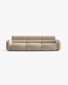 CANAPEA CU 4 LOCURI, NEO, NISIPIU, 305X100 CM, TAPITAT CU TAPITERIE DIN TEXTIL CHENILLE SILENCIO, MICADONI