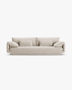 CANAPEA CU 4 LOCURI, TORINO, 250X103, BEJ DESCHIS, CU TAPITERIE DIN TEXTIL CATIFEA CASINO, MICADONI