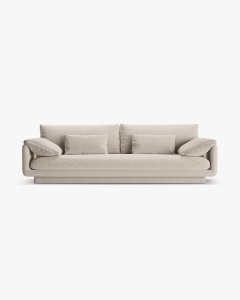 CANAPEA CU 4 LOCURI, TORINO, 250X103, BEJ DESCHIS, CU TAPITERIE DIN TEXTIL STRUCTURAT WIND, MICADONI