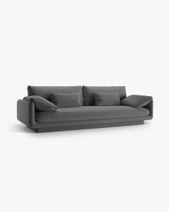 CANAPEA CU 4 LOCURI, TORINO, 250X103, GRI, CU TAPITERIE DIN TEXTIL STRUCTURAT WIND, MICADONI