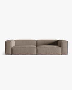 CANAPEA CU 5 LOCURI, NURIA GRI CALD, 290X110 CM, TAPITAT CU TAPITERIE DIN TEXTIL CATIFEA PARIS, MICADONI