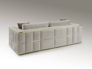 CANAPEA DE LUX, BERLIN, 9031258, 3 LOCURI, GRI DESCHIS/AURIU, DESIGN MODERN - Img 2