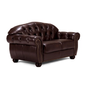 CANAPEA DE LUX CHESTERFIELD HEREFORD 168CM, 2 LOCURI, DIN PIELE NATURALA, CULOARE MARO, ARTIM SELECTION - Img 8