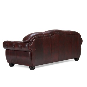 CANAPEA DE LUX CHESTERFIELD HEREFORD 224CM, 3 LOCURI, DIN PIELE NATURALA, CULOARE ROSU ANTIC, ARTIM SELECTION - Img 7